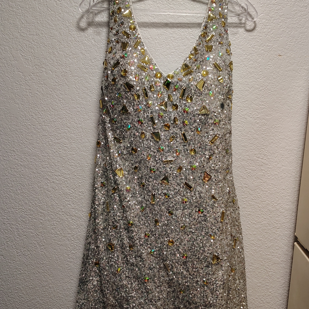 Dazzling Backless Sequin Dress